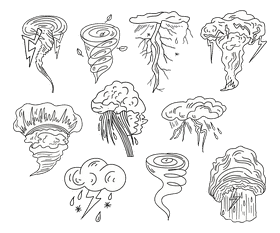 Storm black and white vector