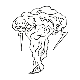 Storm black and white clipart