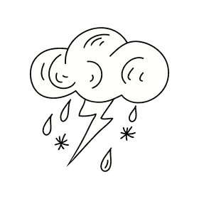 Storm black and white clipart