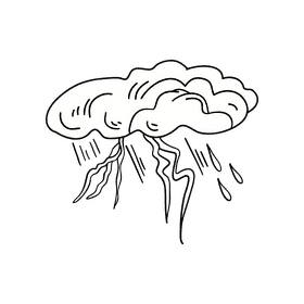 Storm black and white clipart