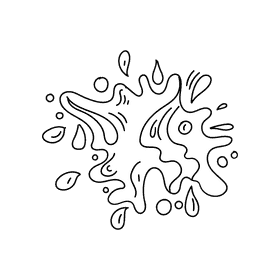 Water splash black and white clipart