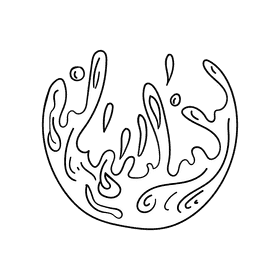 Water splash black and white clipart