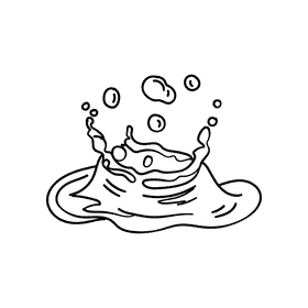 Water splash black and white clipart