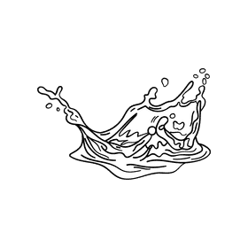 Water splash black and white clipart