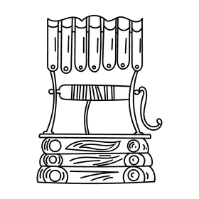 Water well black and white clipart