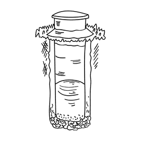 Water well black and white clipart