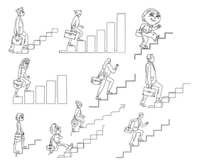 Steps black and white vector