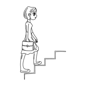 Steps black and white clipart