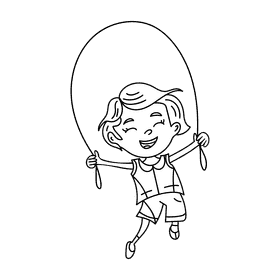 Preschool Boy black and white clipart