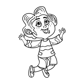 Preschool Boy black and white clipart