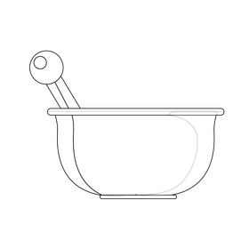 Mortar and pestle drawing black and white clipart