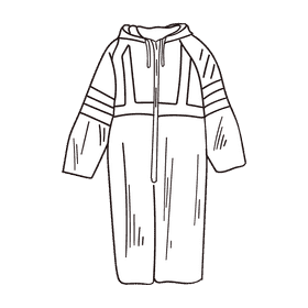 Raincoat black and white clipart