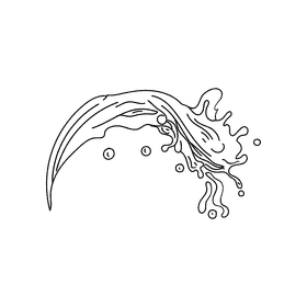 Water splash black and white clipart