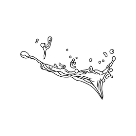 Water splash black and white clipart