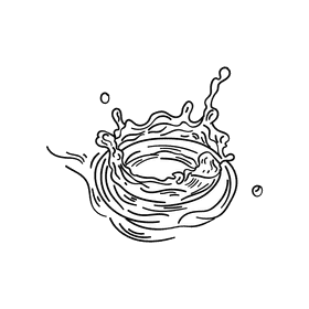 Water splash black and white clipart