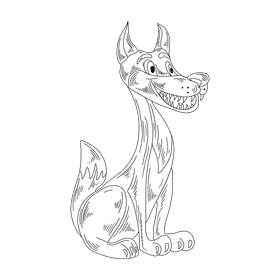 Dog black and white clipart