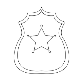 Police officer badge black and white clipart