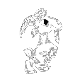 Goat black and white clipart