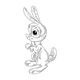 Rabbit black and white clipart