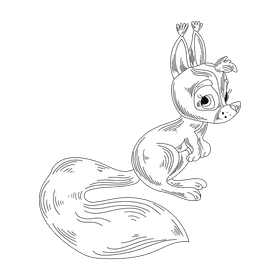 Squirrel black and white clipart