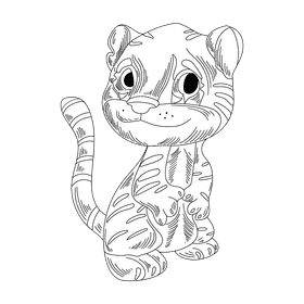 Tiger black and white clipart