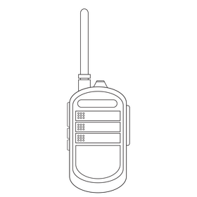 Walkie talkie drawing black and white clipart