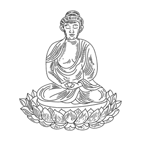 Buddha black and white clipart