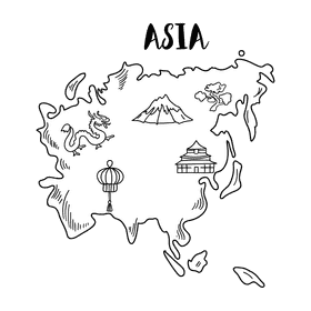 Map black and white clipart
