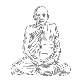 Monk black and white clipart