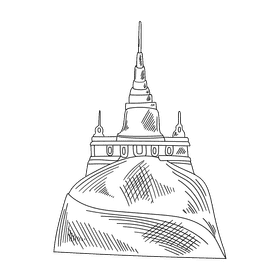 Temple black and white clipart