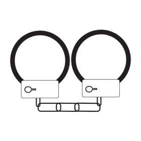 Handcuffs drawing black and white clipart