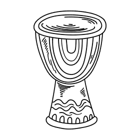 Africa Drum black and white clipart