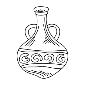 Africa Jug black and white clipart