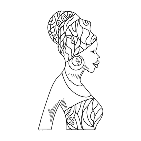 Africa Native black and white clipart