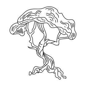 Africa Tree black and white clipart