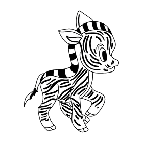 Africa Zebra black and white clipart