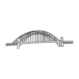 Australia Bridge black and white clipart