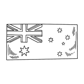 Australia Flag black and white clipart