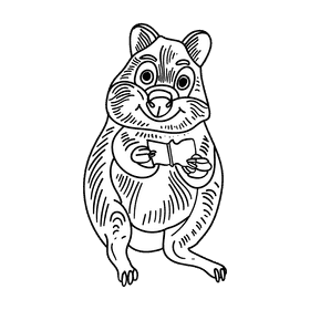 Australia Wocca black and white clipart