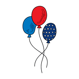 United States of America Air balloons clipart