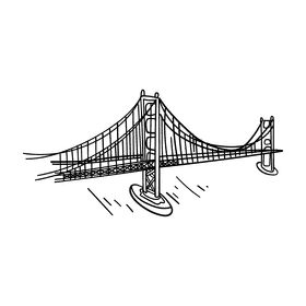 United States of America Bridge black and white clipart