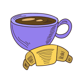 Europe Coffee and croissant clipart