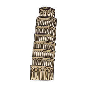 Europe Leaning tower of pisa clipart