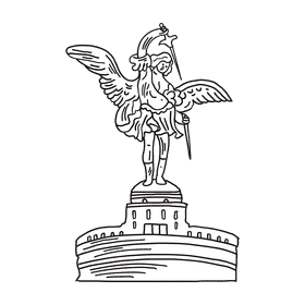 Europe Monument black and white clipart