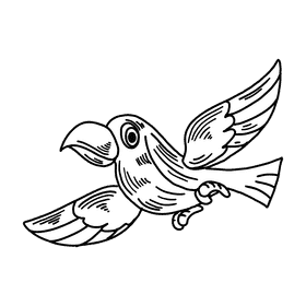 Antarctica Bird black and white clipart