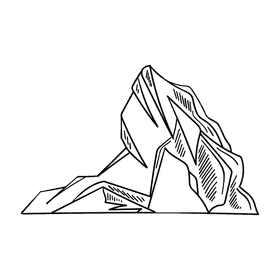 Antarctica Iceberg black and white clipart