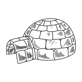 Antarctica Igloo black and white clipart