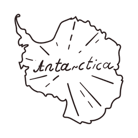 Antarctica Map black and white clipart
