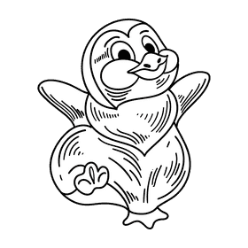 Antarctica Penguin black and white clipart