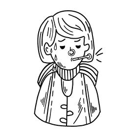 Sore throat black and white clipart